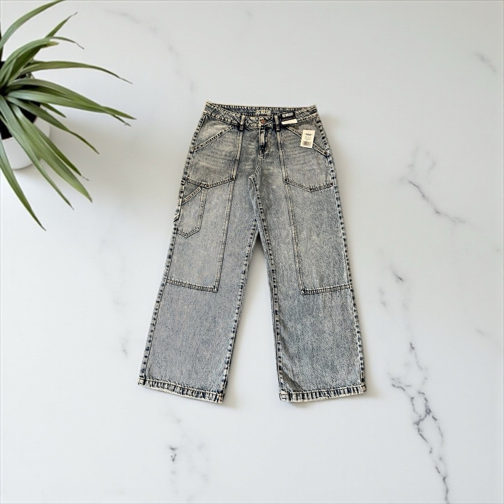 New York ReWash Women's Jean‎ Indigo Low Rise Wide Leg Size 7 Style J28121AW3